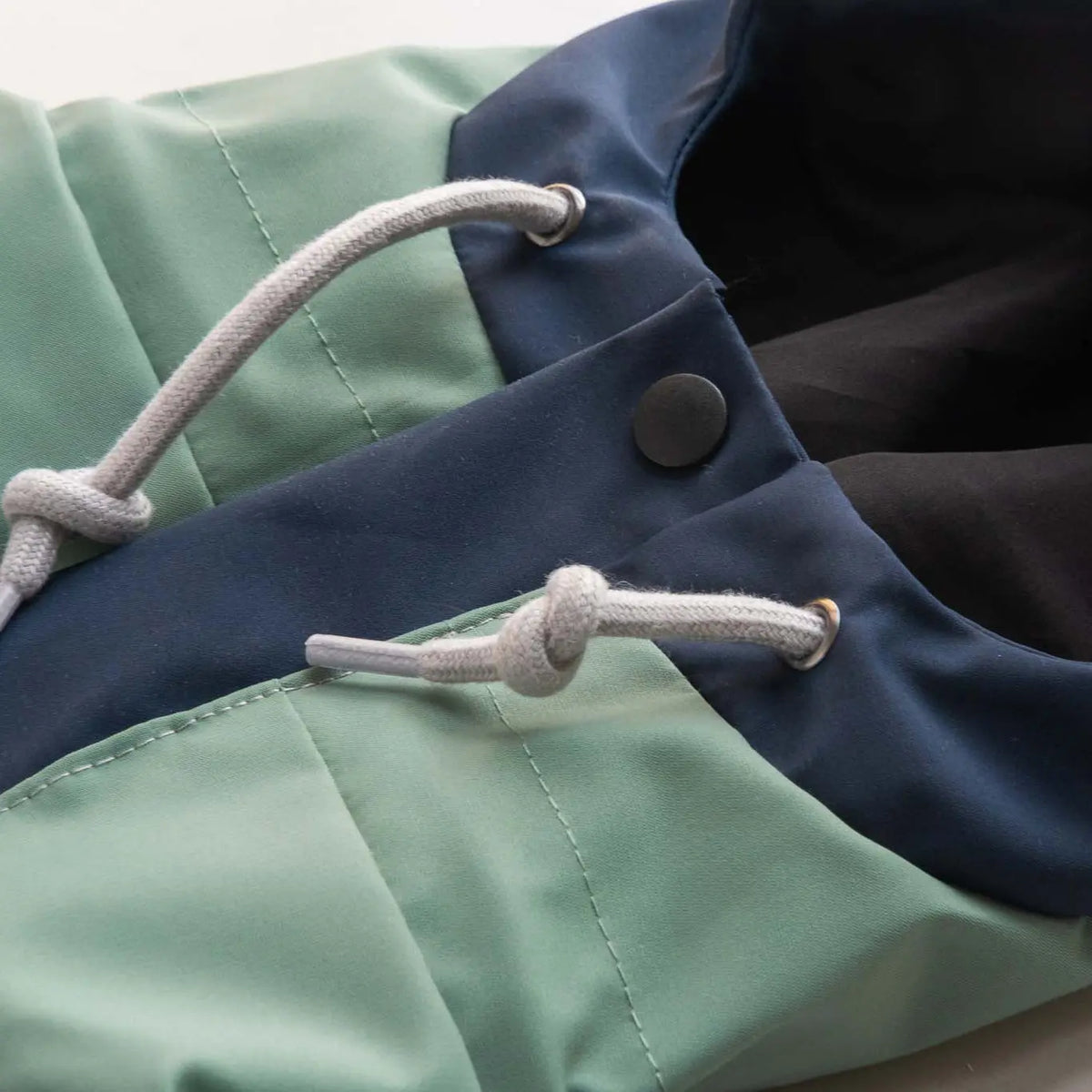 Capuche d’imperméable pour chien avec cordon de serrage, présentant l’ajustement réglable et la protection imperméable pour les aventures en plein air.